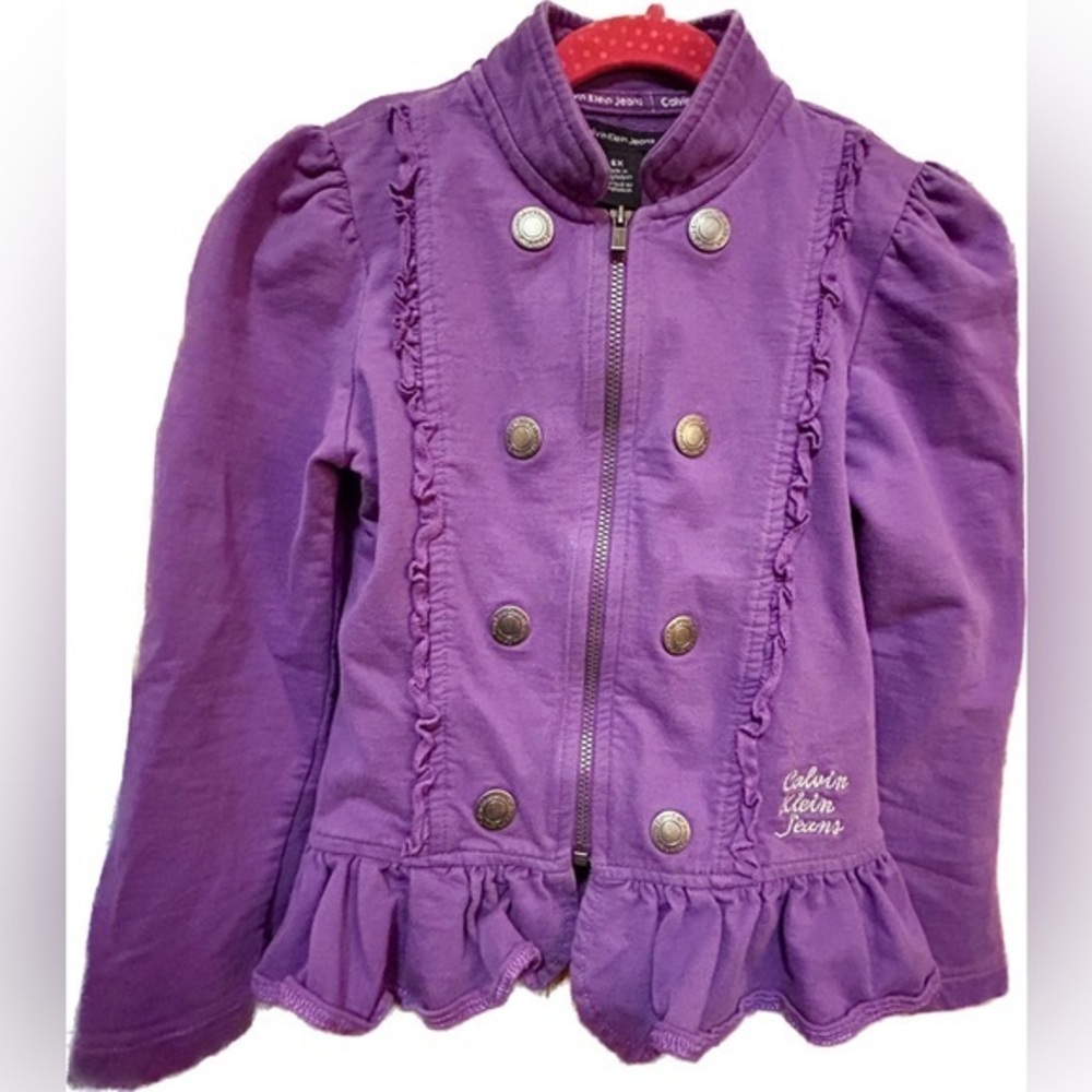 ⭐️HOST PIC!⭐️ Calvin Klein Girls Military Jacket - Purple Size 6X 💜